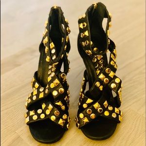 EUC Tory Burch Black Leather Dress Sandal Sz 8